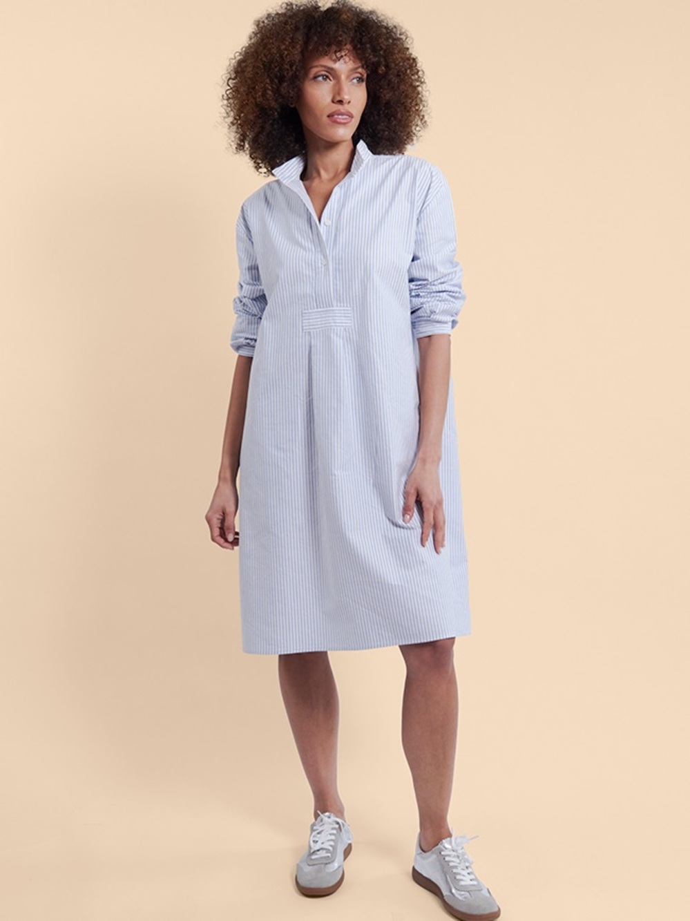The Sleep Shirt Blue Oxford Stripe Cotton Nightshirt Sleep Dress One Size